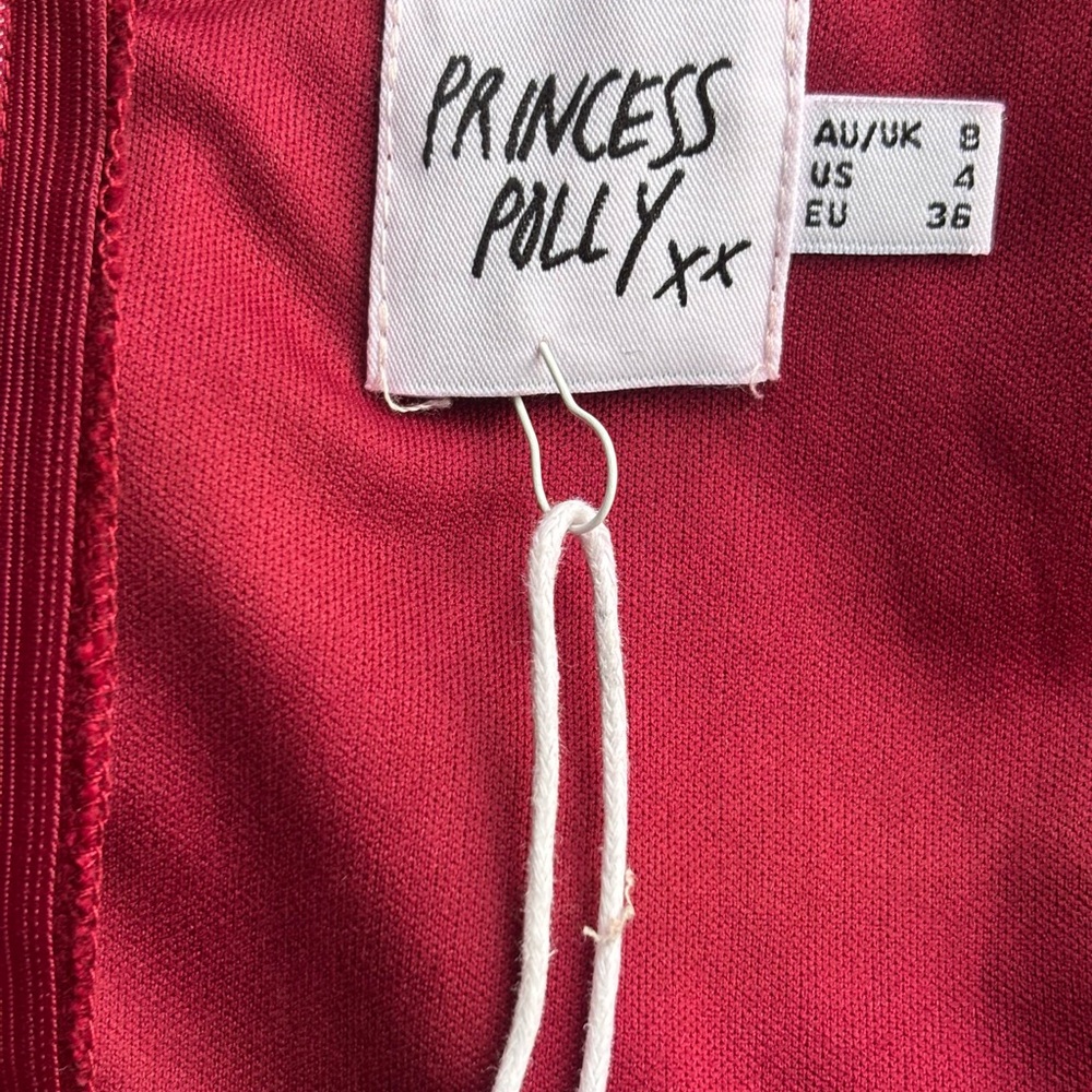 Princess Polly The Villa Mini Dress Burgundy - Picture 10 of 10